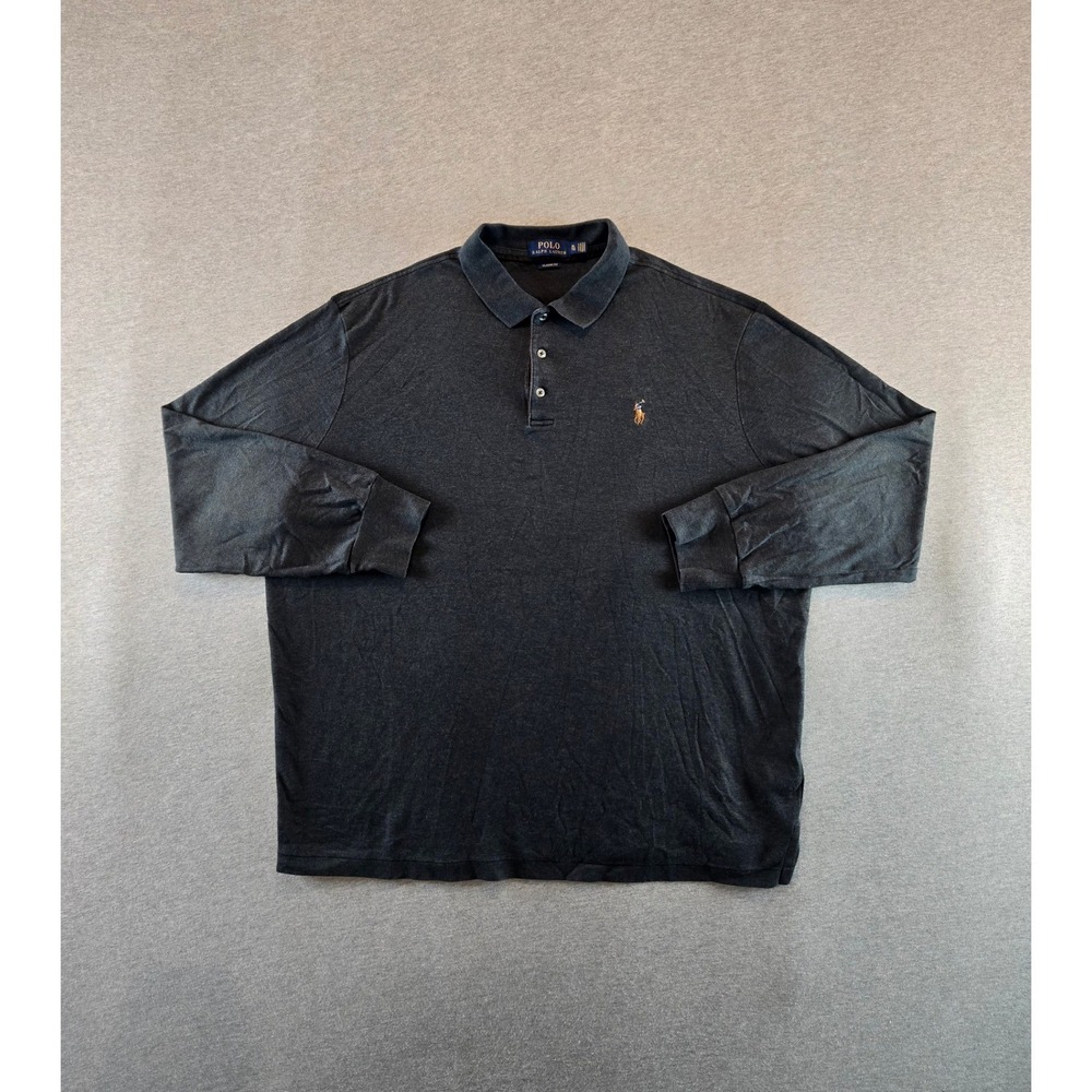 Polo Ralph Lauren Polo Shirt Mens XL Charcoal Long Sleeve Classic Fit Cotton